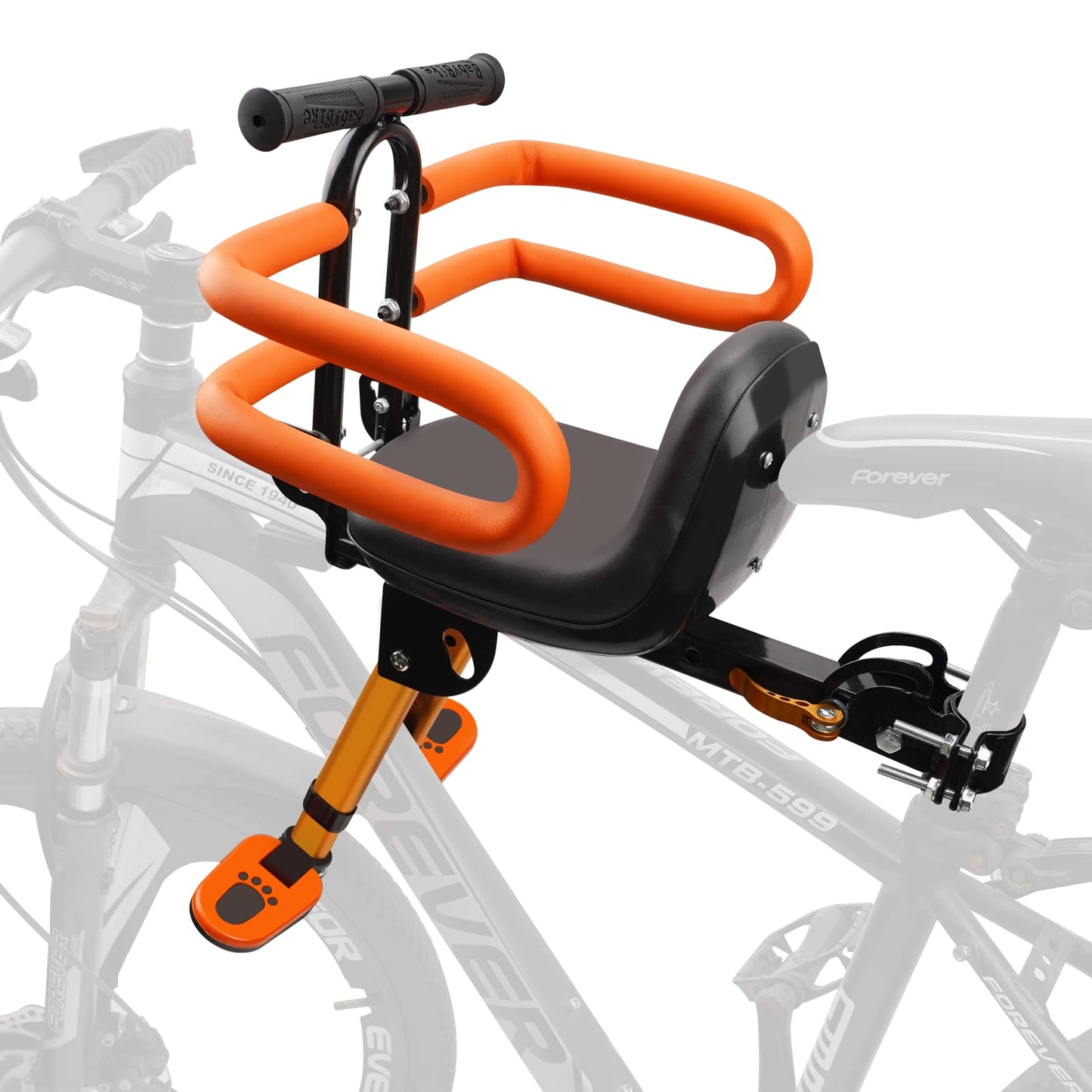 XIEEIX Front Mounted Child Bike Seat, Kids Bike Seat with Guardrail, High Seat Cushion Backrest Mountain Bike Child Bike Seat, Bicycle Child Safety Seat for Children from 1 to 3 Years Old