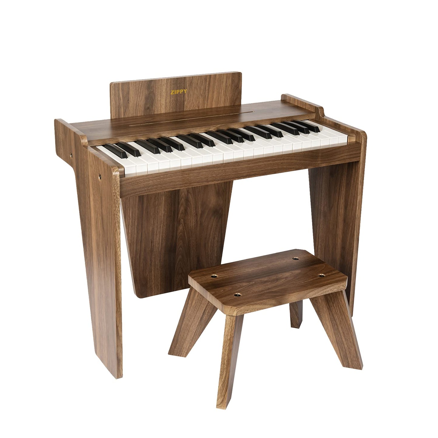 ZIPPY Kids Piano Keyboard, 37 Keys Digital Piano for Kids, Music Educational Instrument Toy, Wood Piano for 3+ Girls and Boys (Walnut Basic)