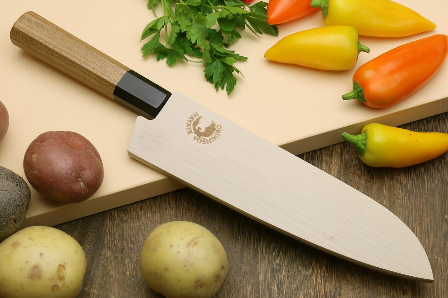 Yoshihiro VG10 46 Layers Hammered Damascus Santoku Japanese Multipurpose Chef Knife (Ambrosia Handle)
