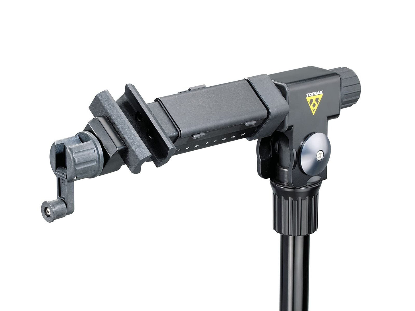 Topeak PrepStand Elite Bike Repair Stand – Professional Folding Workstand with Small Parts Bin | 360° Rotating Clamp, Stable Tripod Base, 55 lb Capacity