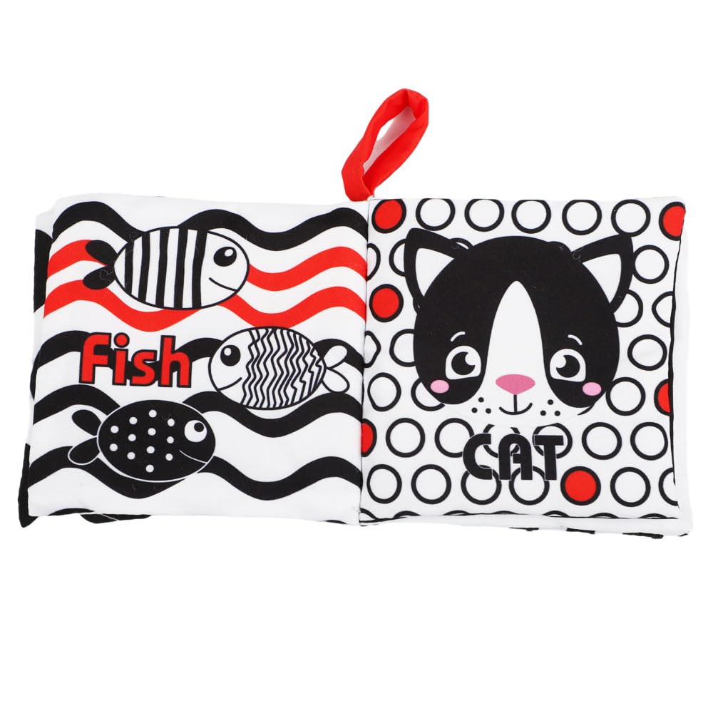Bebe Mondo High Contrast Baby Book, Newborn Toys 0-3 Months,Black and White Crinkle Books for Babies,Soft Sensory Infant Toys 0-6-12 Months,Stroller Toy for Vision Development,Shower Gift for Boy Girl