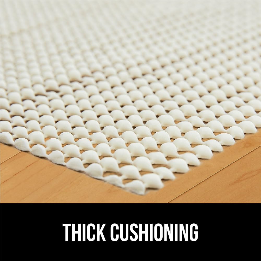 GORILLA GRIP Strong Rug Pad Gripper, US Designed, Grips Help Keep Area Rugs Safe and in Place, Slip and Skid Resistant Pads for Hard Floors, Under Carpet Mat Cushion and Hardwood Protection 2x3 FT