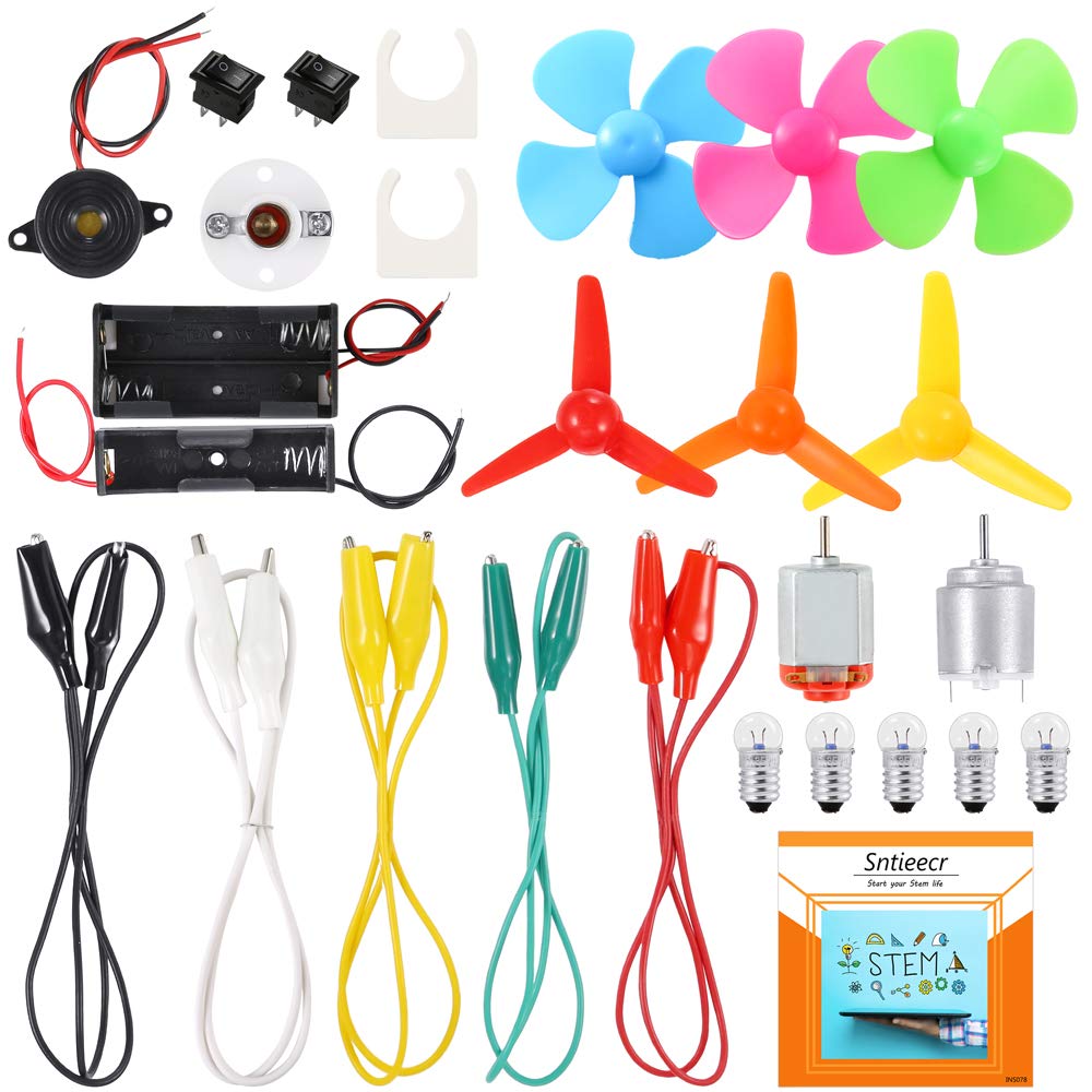 Sntieecr Electric Circuit Motor Kit, Science Experiment Educational Montessori Learning Kits Set for Kids DIY STEM Engineering Project, for Kids