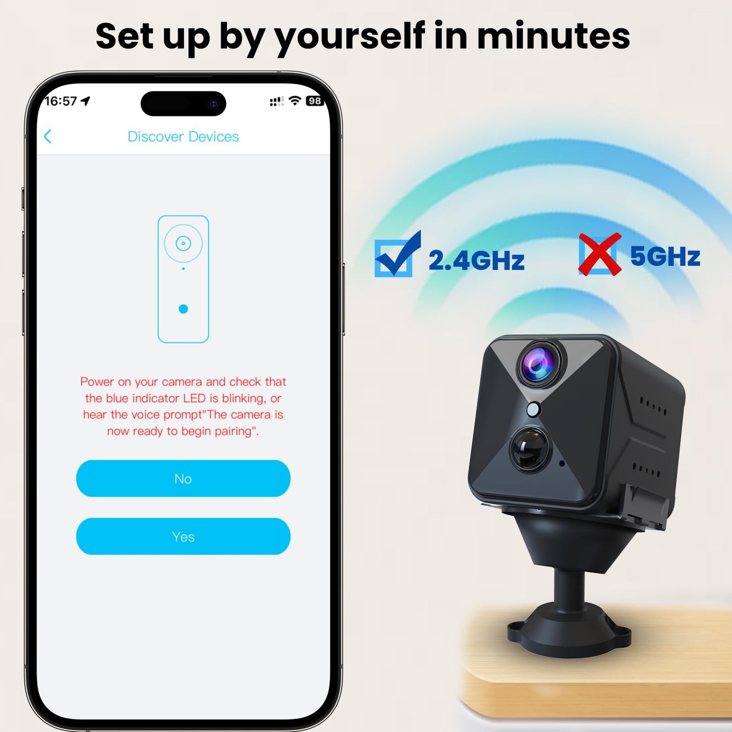 Hidden Camera, 4K Spy Cam with AI Motion Detection, Real-Time Recording, Night Vision, Cloud & SD Storage – Mini Nanny Cam for Baby, Pet & Elderly Monitoring