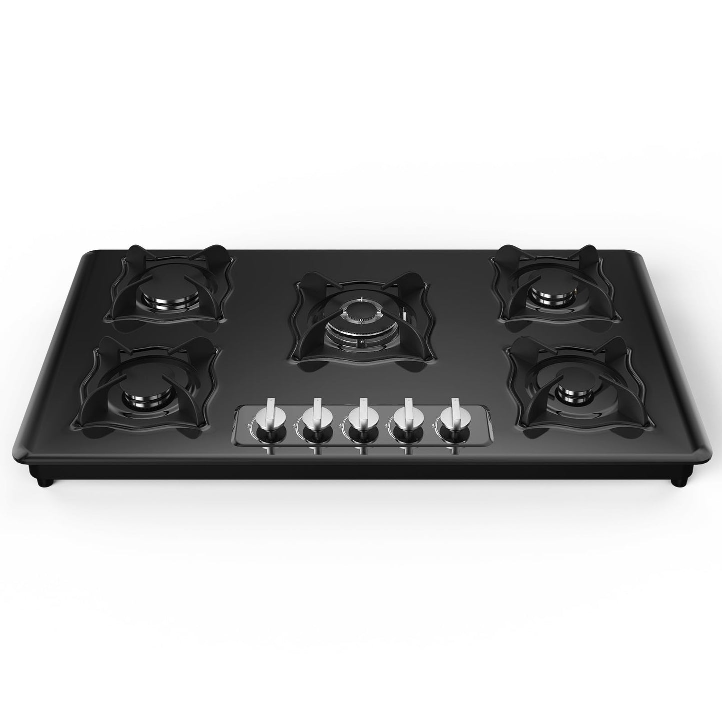 Nafewin Gas Cooktop 36 Inch, 5 Burner Gas Stove Top Built-in Propane Stove Stainless Steel, NG/LPG Dual Fuel Auto Ignition Propane Cooktop, Thermocouple Protection
