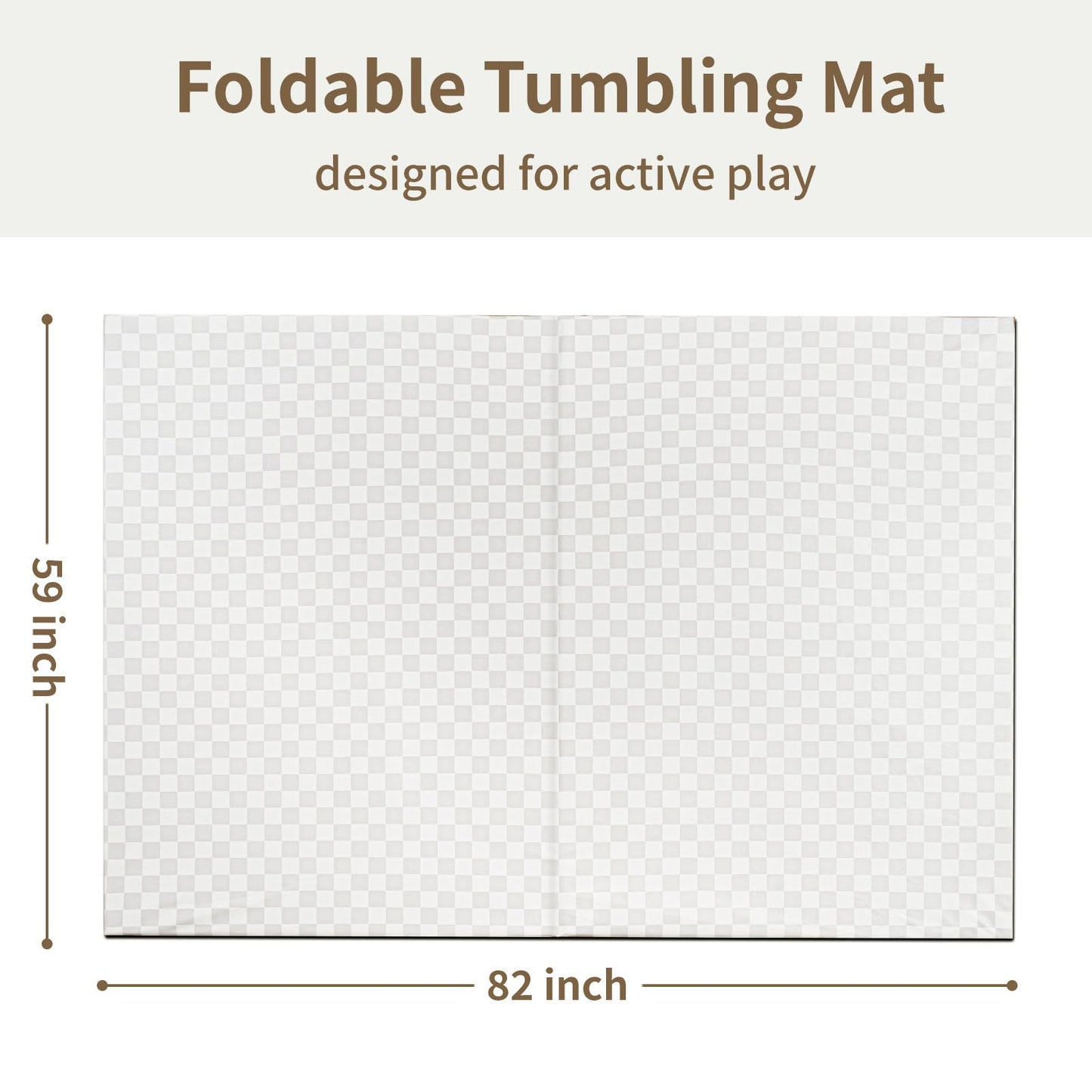 Yumiio Large Vegan Leather Baby Play Mat for Floor,1.3"Thick Foam 59x82 Foldable Waterproof Kids Play Mat,Stylish and Just Wipe-Clean Playmat for Baby Play on Floor (Grey Checker)