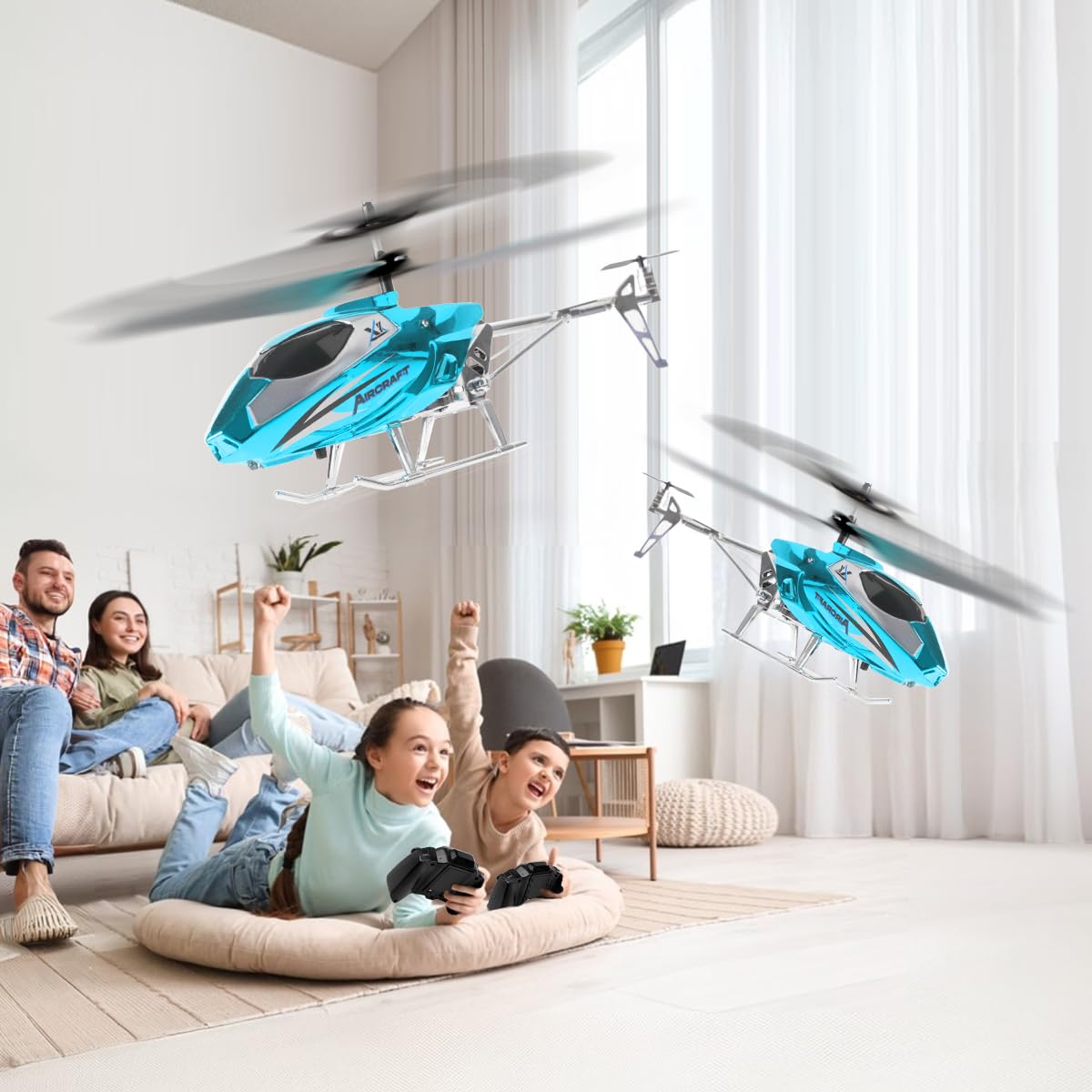 VATOS RC Helicopter for Boys, 2.4G Remote Control Helicopter with LED Light for Kids 12+ Years Old, Fixed Height, One-Key Take-Off, Indoor RC Planes Ideal Festival Gifts for Boys Adults