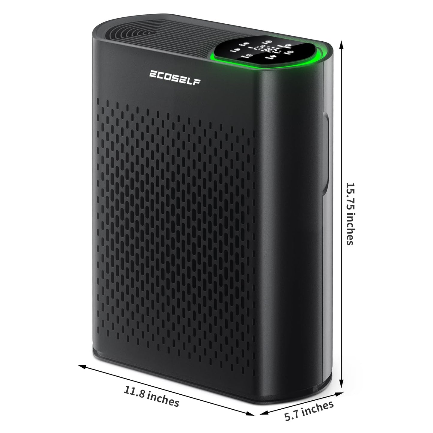 Powerful Air Purifiers for Home Large Room Up to 2400 Ft², ECOSELF HEPA Air Purifier with PM 2.5 Air Quality Display 20dB Sleep Mode, Air Purifiers for Bedroom Office Living Room Black