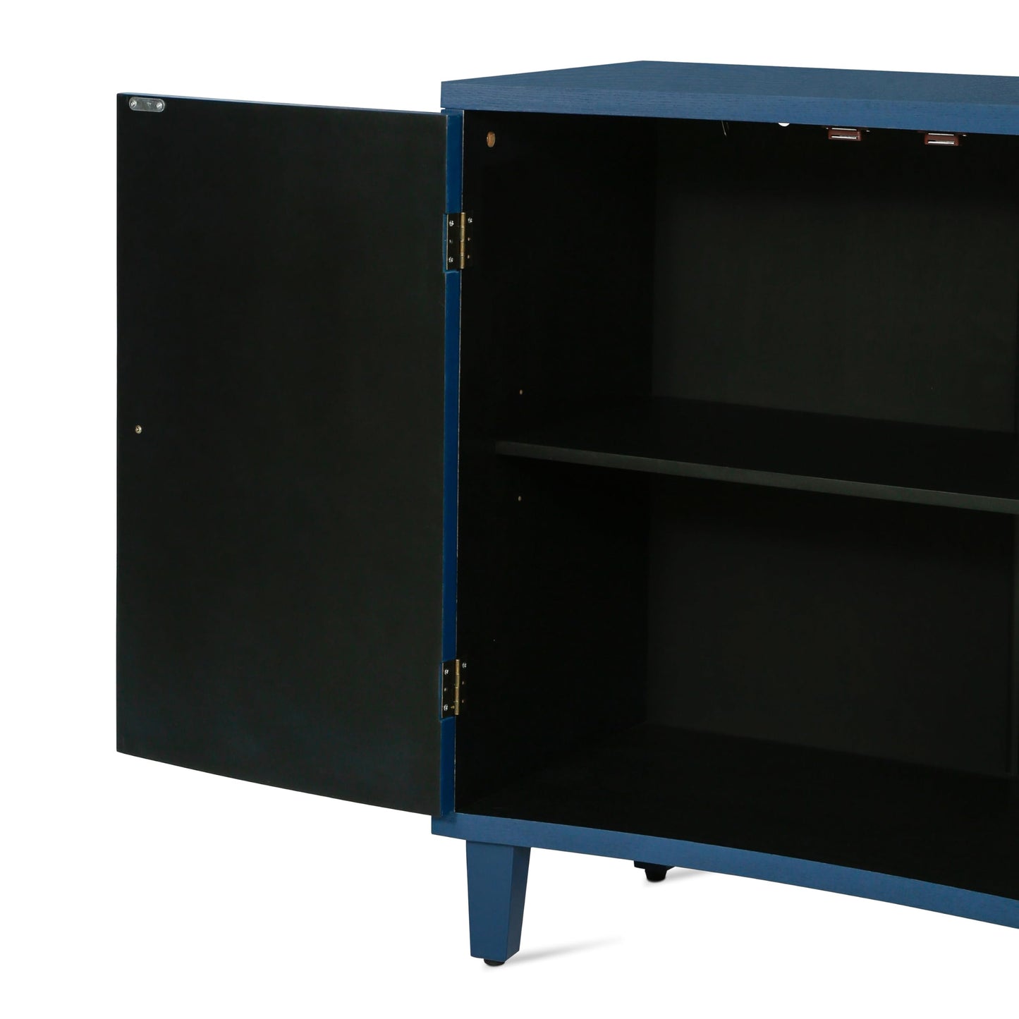 Christopher Knight Home Eyre Wooden Storage Accent Cabinet with 2-Door, Living Room Cupboard with Shelves, Dining Room/Kitchen Buffet Sideboard, Entryway Display Table,Home Office Decoration,Navy Blue