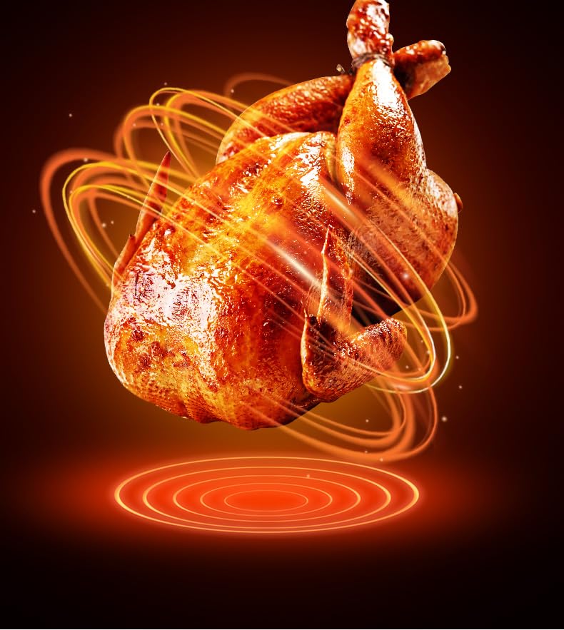 Automatic Commercial Multifunctional Oven, Rotary Vertical Electric Rotisserie,Electric Rotisserie Chicken Roaster Oven Grill Machine,75QT XL Capacity,Roasting 5-10pcs chickens at a time 220V