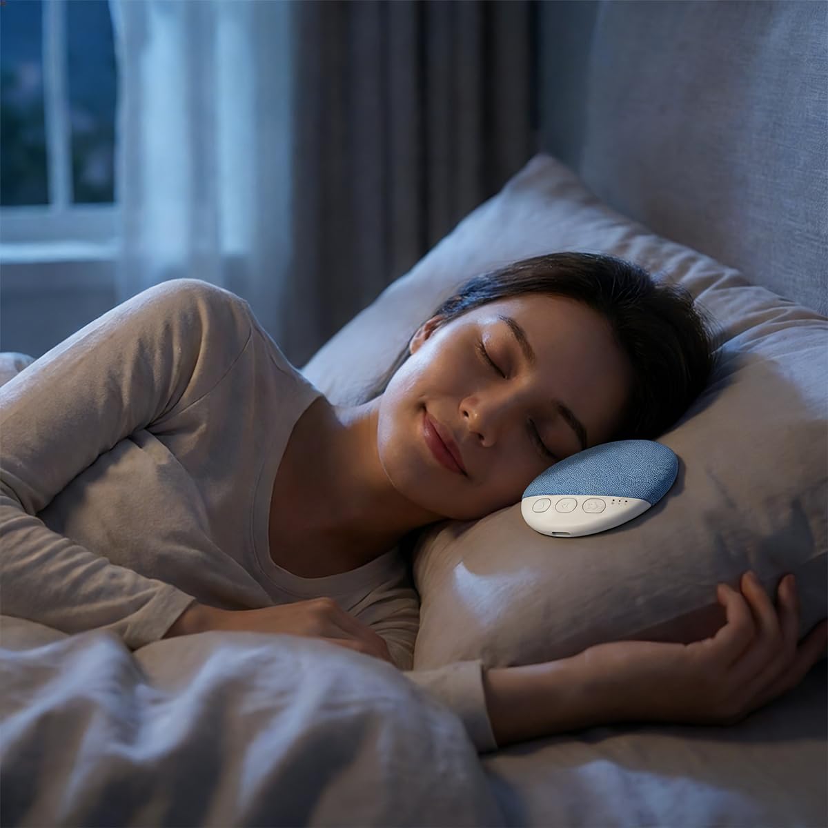 Bluetooth Pillow Speaker for Sleeping, Under Pillow Speaker with White Noise & Timer, Private Sleep Aid Headphone Alternative for Couples, Adults, Kids - No Disturb to Partner