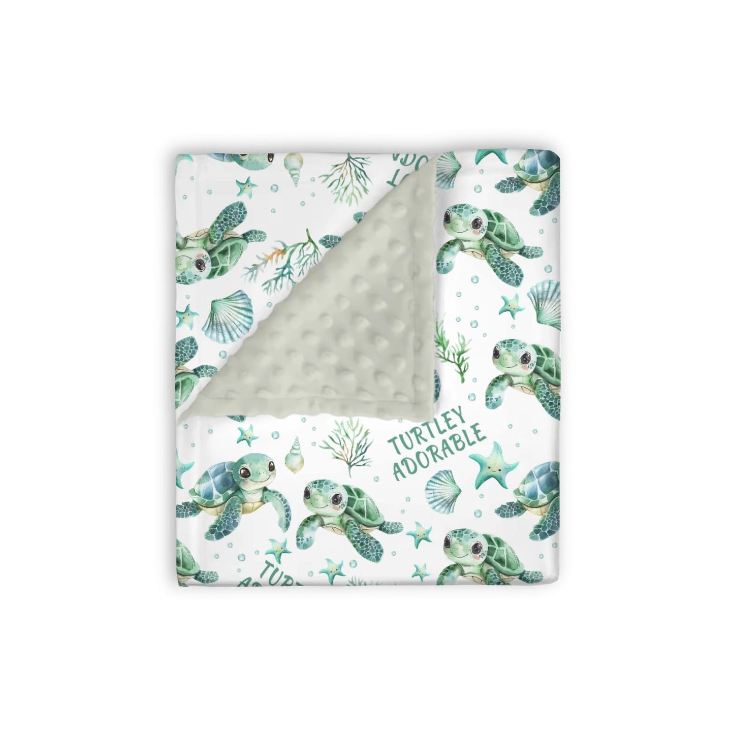 EyMzcod Mink Baby Boy Girl Blankets Under the Sea Turtle Animal, Ocean Creature Marine Life Double Layer Dotted Backing Receiving Swaddle, Newborn Infant Toddler Nursery Crib Bedding Shower Gift 30x40