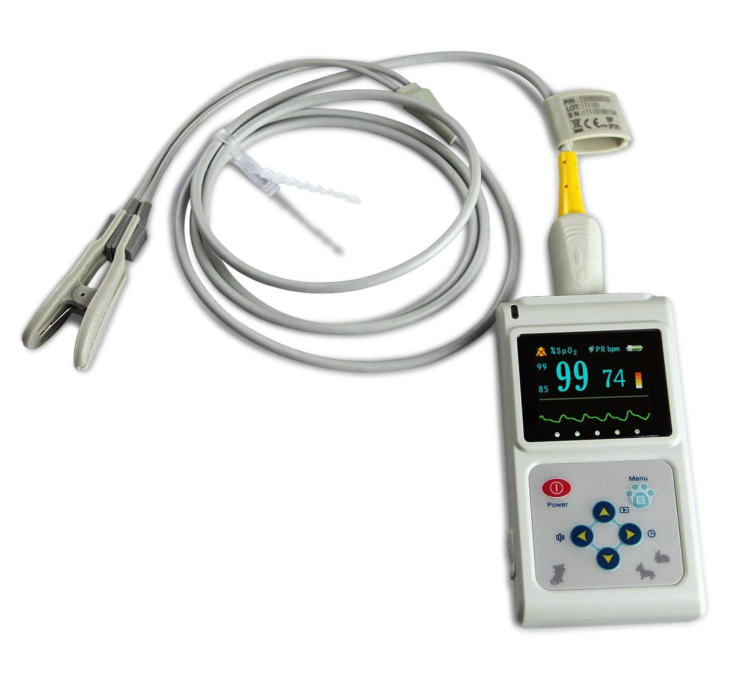 CONTEC CMS60D-VET Veterinary Pulse Oximeter Handheld Machine for Cat and Dog with Pulse Rate Tongue/ear SPO2 Probe