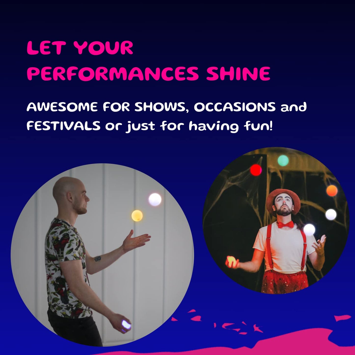 LED Juggling Glow Balls – Unique Wes Peden Model Glow.0 Technology w/ 20 Vibrant Color Light Modes & Patterns – USB Rechargeable, Soft-Core, Pro-Weighted Light Up Ball (Set of 3)