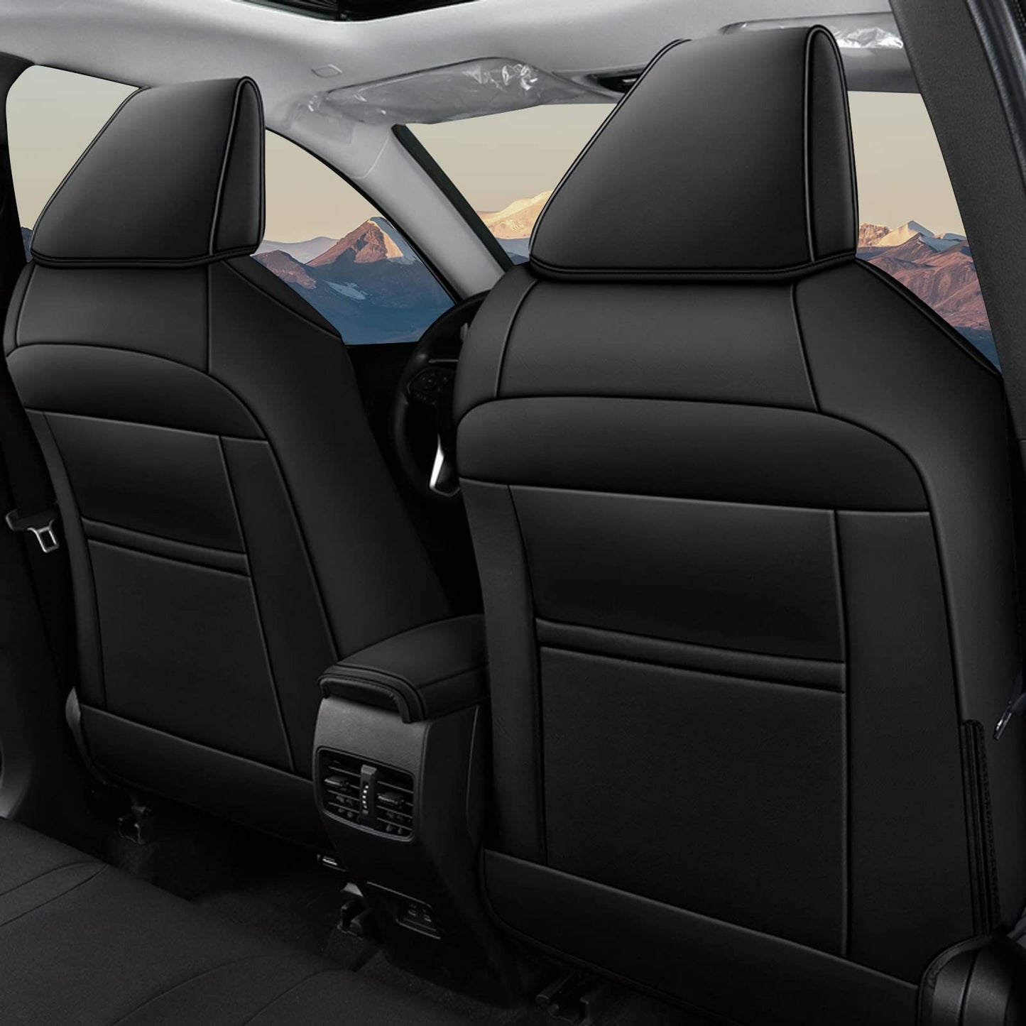 AOMSAZTO Car Seat Covers for Toyota Corolla 2020 2021 2022 L,LE, Car Seat Cover Full Set Waterproof, Custom Fit Full Set Faux Leather Black
