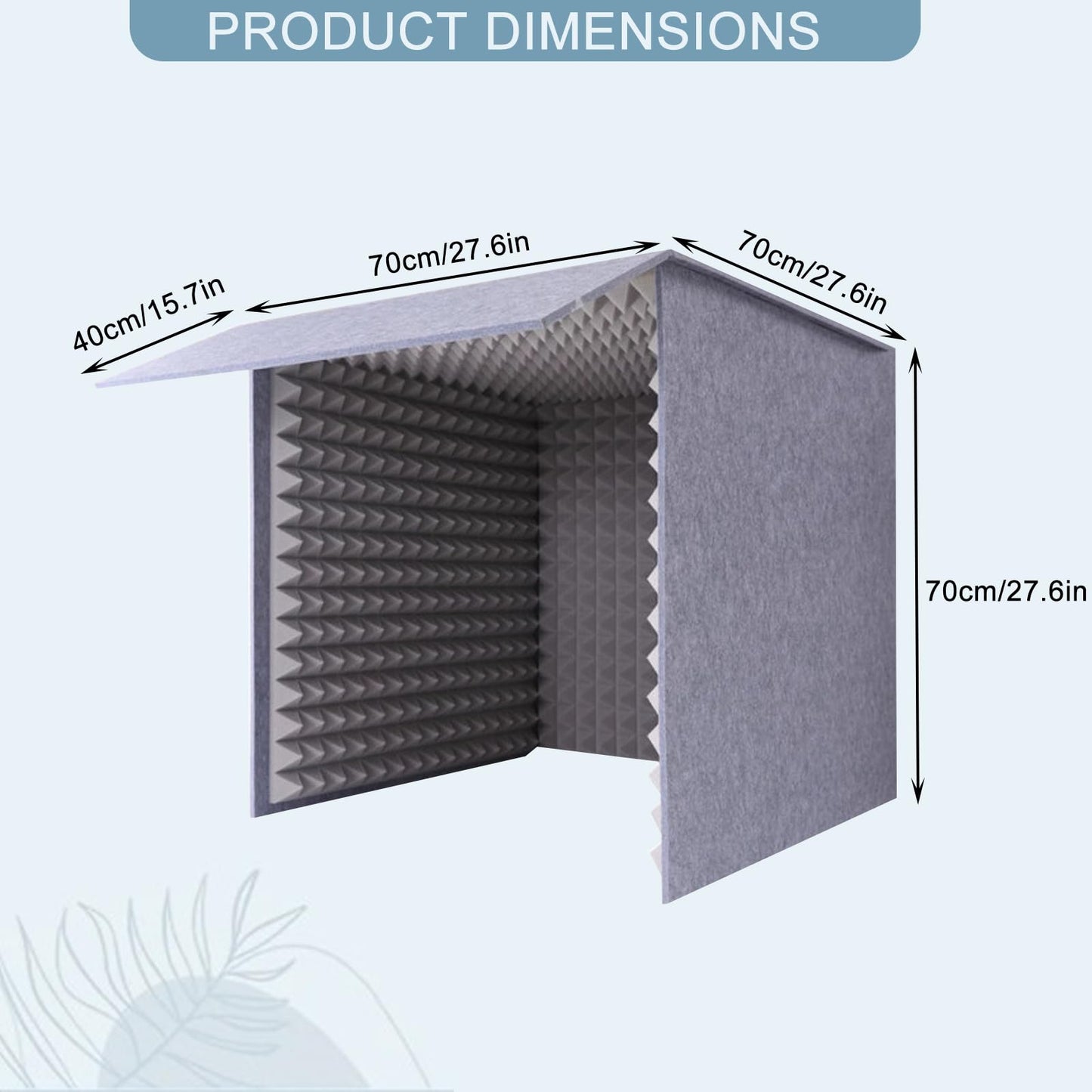 Desktop Soundproof Cover, Portable Vocal Booth, Microphone Isolation Booth Cube, Vocal Absorbing Shield, Small Music Recording Studio for Home Studio(Grey, 70x70cm)