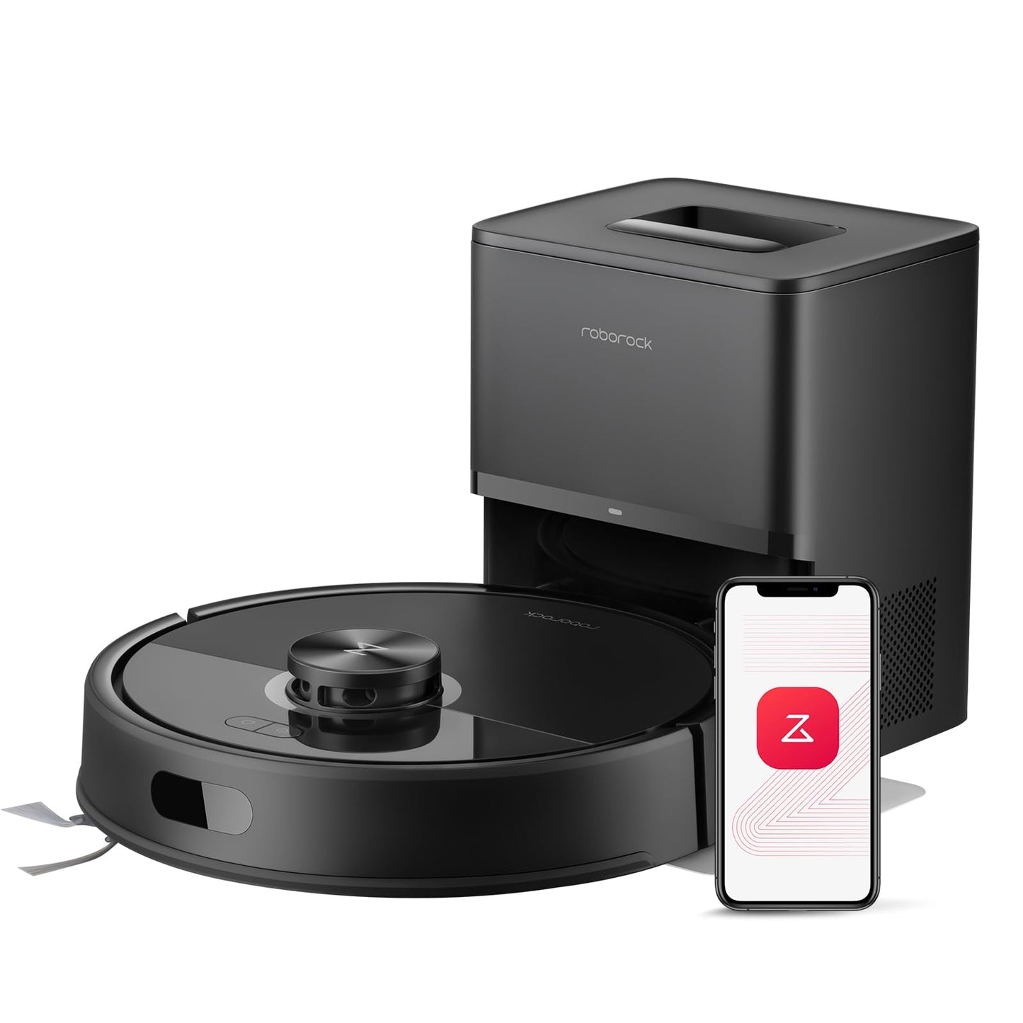 roborock Q7 M5+ Robot Vacuum and Mop, Upgraded from Q5 Max+, Up to 7-9 Weeks Self-Empty, 10000Pa Suction, Dual Anti-Tangle System for Pet Hair & Carpet, PreciSense LiDAR Navigation, App Control, Black