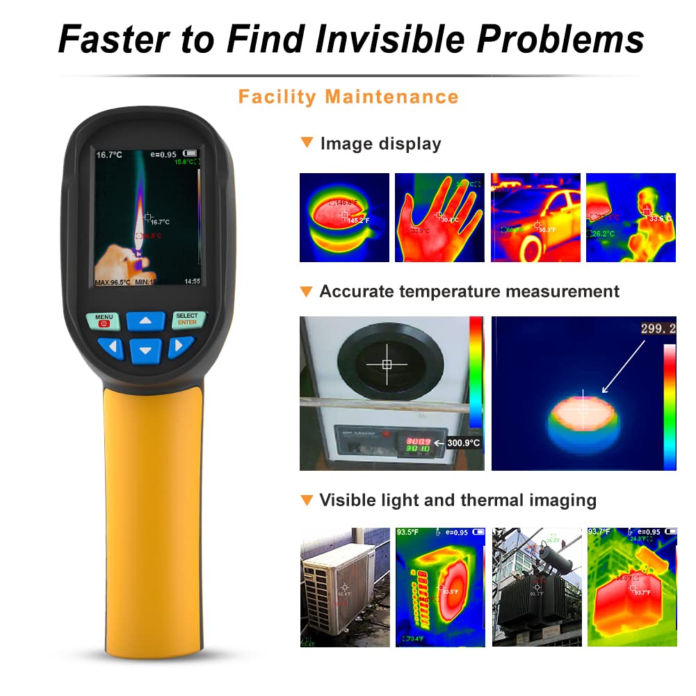 Thermal Imaging Camera, Pocket-Sized Infrared Camera with Real-Time Thermal Image, Temperature Measurement Range -4°F to 572°F, Mini IR Thermal Imager, Hti-Xintai (HT-03)