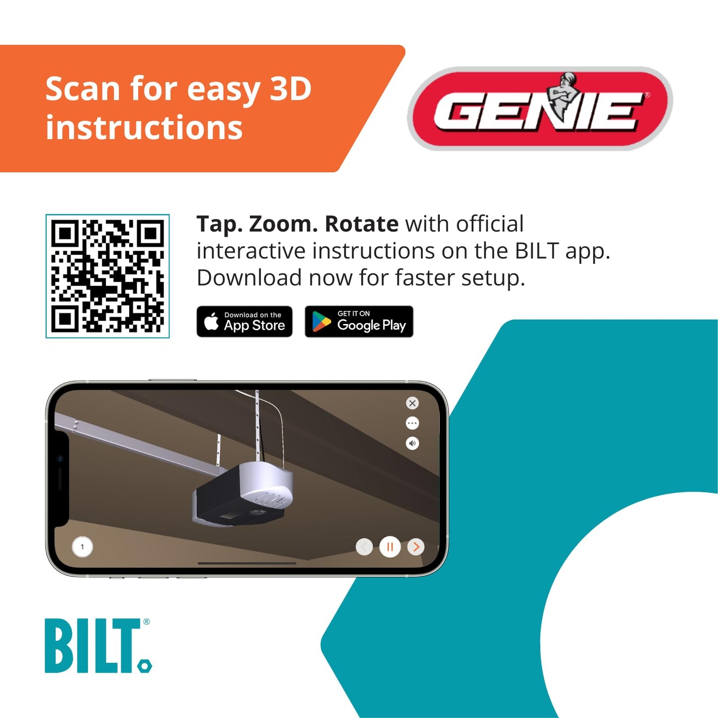 Genie Chain Drive 500 Garage Door Opener with WiFi - Model 1135VM