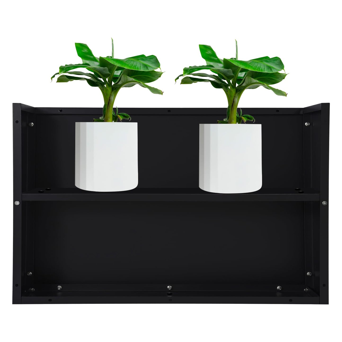 Cashewnuts Metal Planter Box Rectangular Box, 36" x 12" x 24" Heavy Duty Tall Black Planter Divider Garden Boxes Outdoor Planters for Porch Patio Garden (Black)