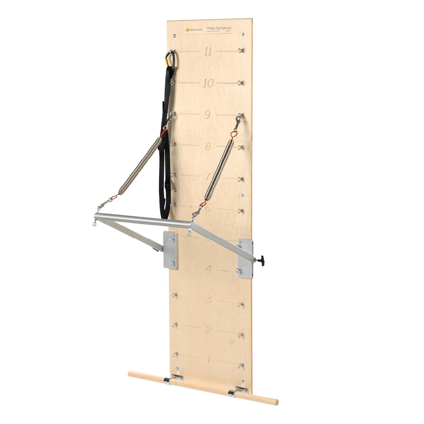 Balanced Body Pilates Springboard and Push-Through Bar, Wall-Mounted Pilates Workout Equipment for Home Gym or Studio Use, Pilates Exercise Equipment with Medium Resistance Springs