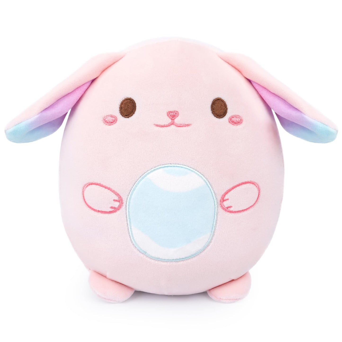 Hagusahuo Easter Stuffed Animal Bunny Plush, 8inch Pink Easter Bunny Stuffed Animal with Egg for Kids, Cute Easter Basket Stuffers Soft Rabbit Doll Toy Gift for Girls Boys Party Favors