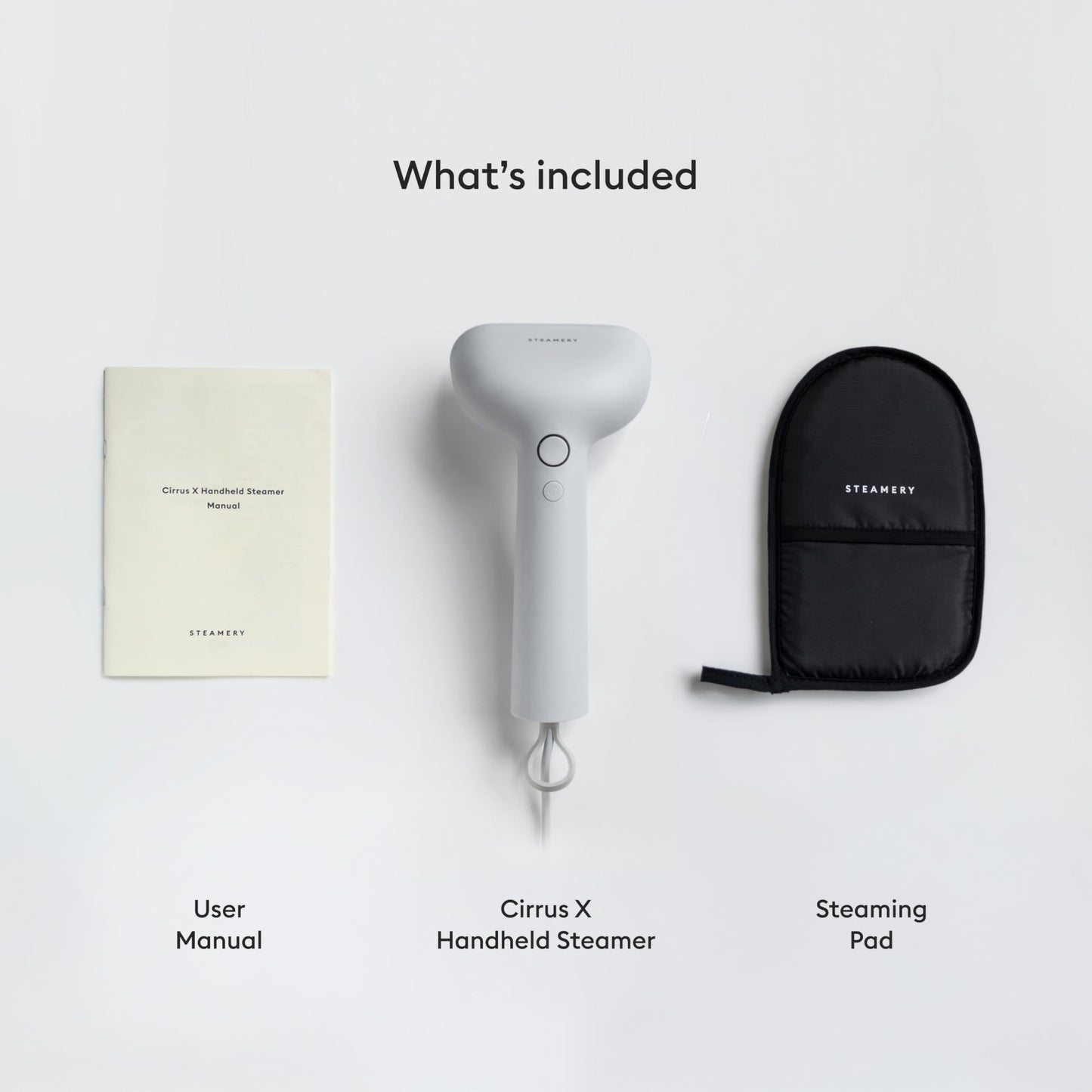 Steamery Handheld Clothes Steamer Cirrus X, 1200W, Steam Output 20g/min, Heat up in 20 Seconds, Portable, Minimalistic, Scandinavian design, White