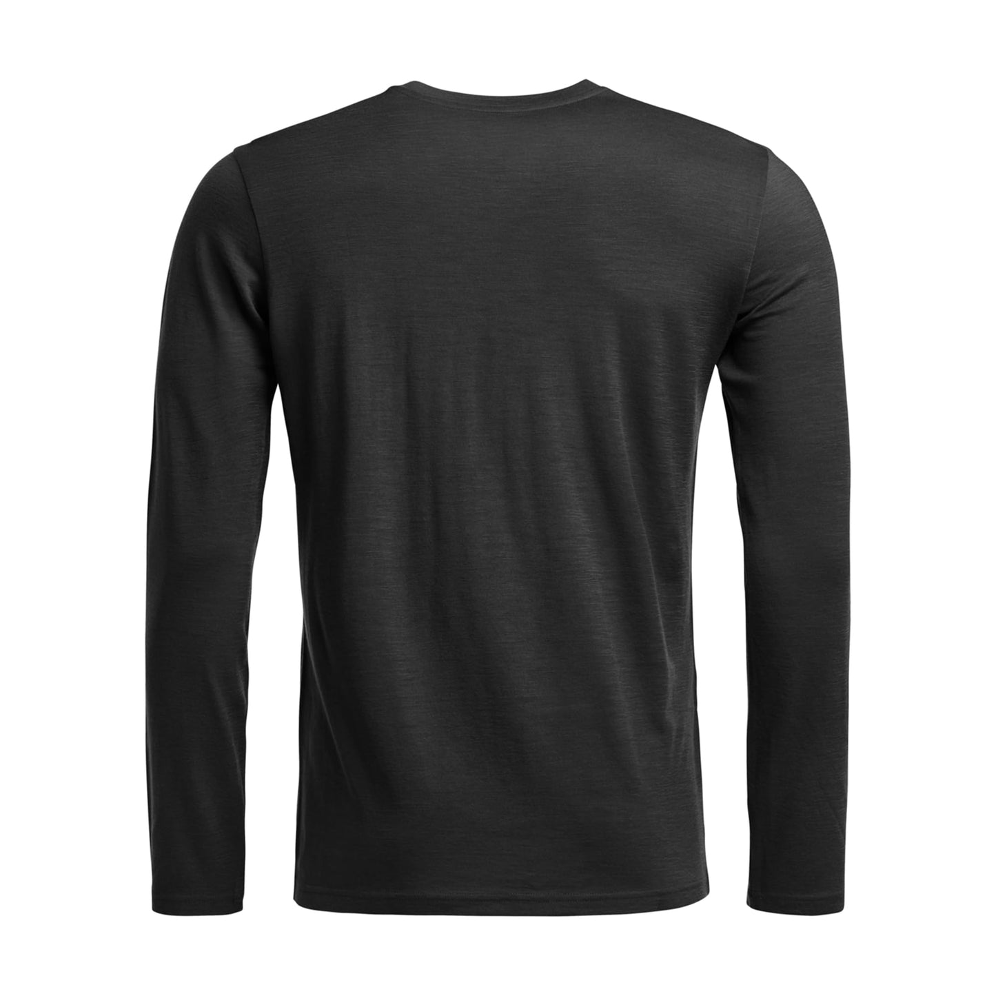 Ortovox Men's 185 Rock'n'Wool Long Sleeve Base Layer, Soft Breathable Merino Wool Base Shirt for Winter Touring & Skiing - Black Raven - L