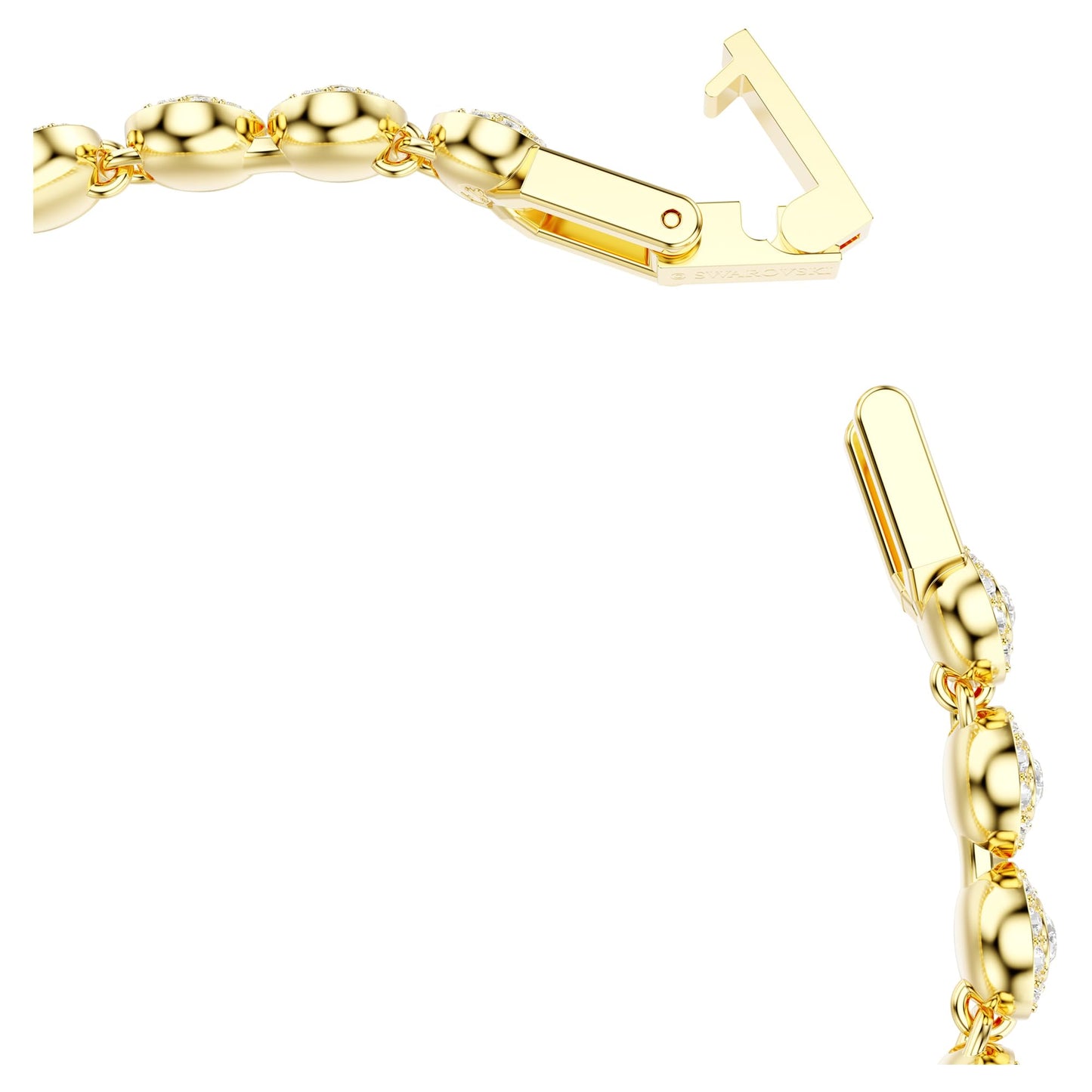 Swarovski Una Angelic set, Round cut, clear, Gold-tone finish