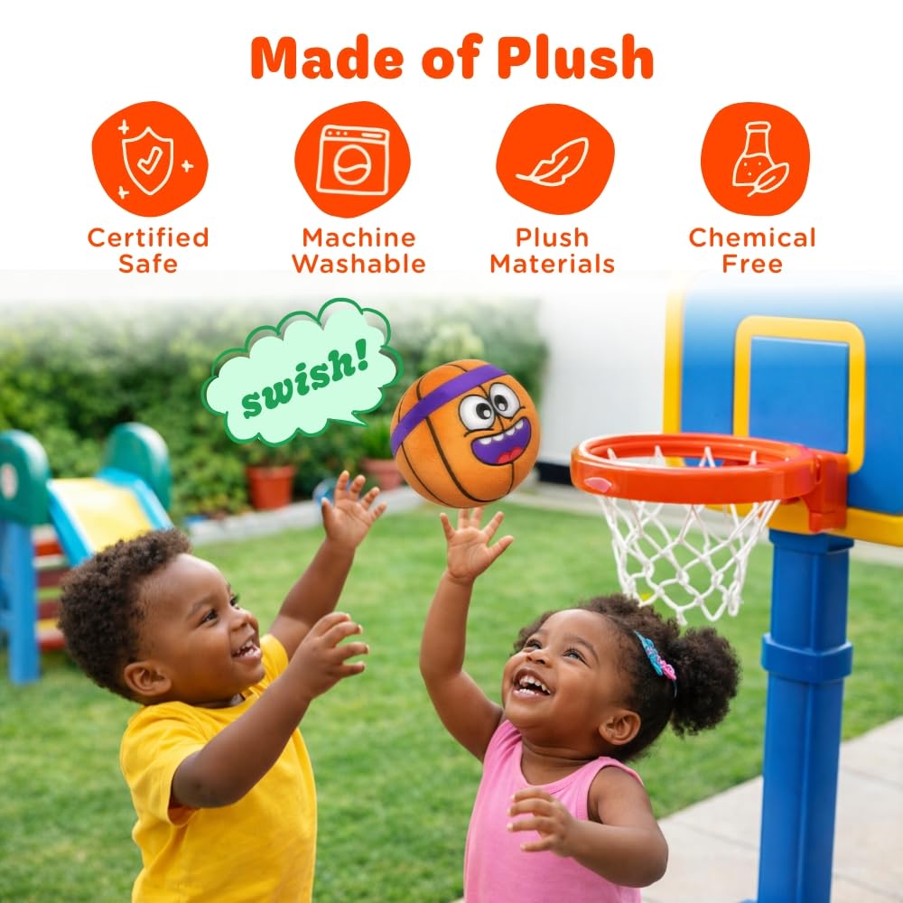 Move2Play, Hilariously Interactive Toy with Music & Sound Effects for Boy & Girl | Ball for Toddler & Baby | 6, 12, 18+ Months | 1, 2, 3+ Year Old (Basketball)
