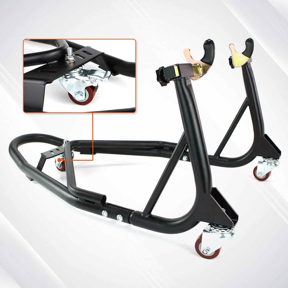 Xitomer Mobile Paddock Motorcycle Stand Dolly, Universal Motorcycle Lift, Adjustable Motorcycle Stand Lift Motorcycle Wheel Stand