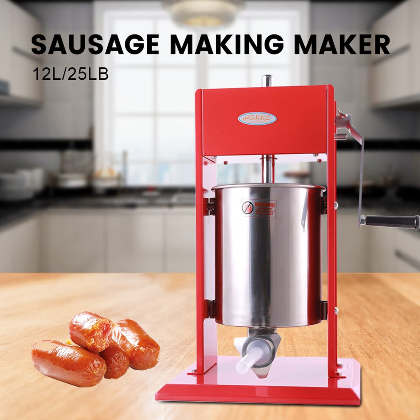 Hakka 25 Pound Sausage Stuffer 2 Speed Stainless Steel Vertical Sausage Filler