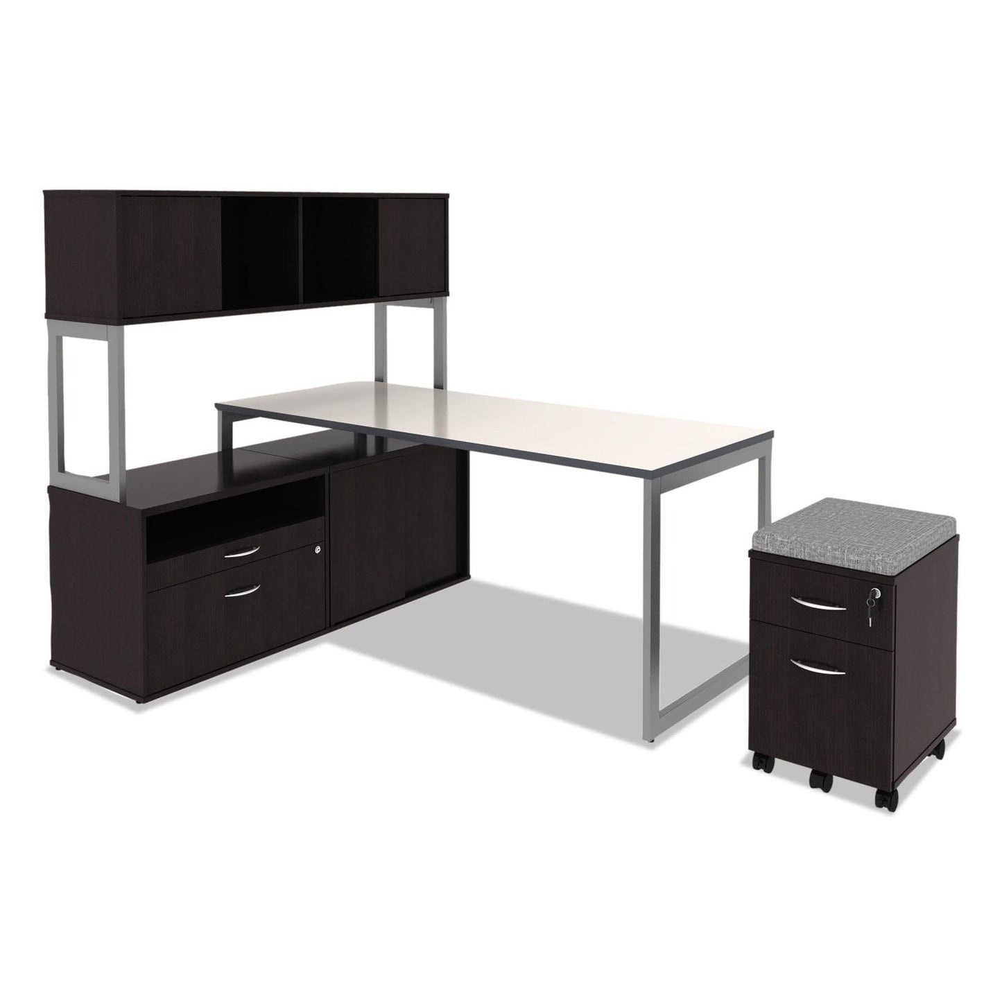 Alera ALE Valencia Series Mobile B/F Pedestal, 15 7/8w x 19 1/8d x 22 7/8h, Espresso