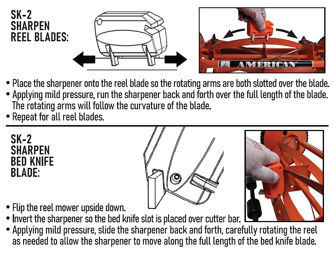 American Lawn Mower Co. SK-2 Reel Lawn Mower Hand Sharpener for Great States, American Lawn Mower, Scotts, and Earthwise Reels