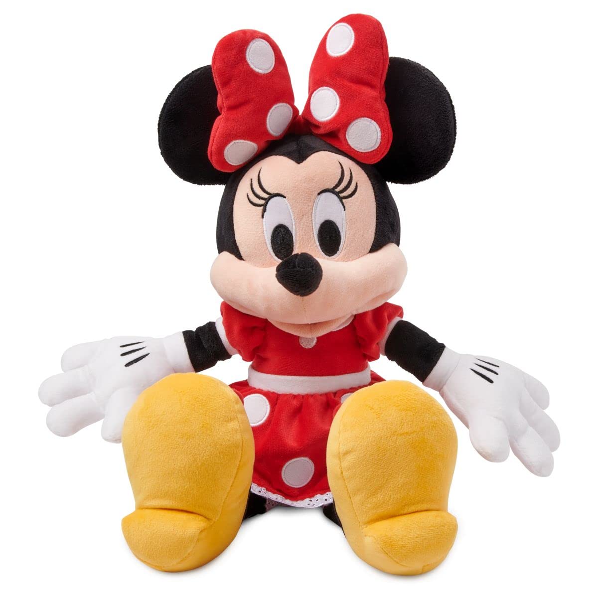 Disney Store Official Minnie Mouse Red Dress Medium Soft Toy for Kids, Cuddly Character with Fuzzy Texture and Embroidered Details, Disney Plushy Suitable for All Ages.