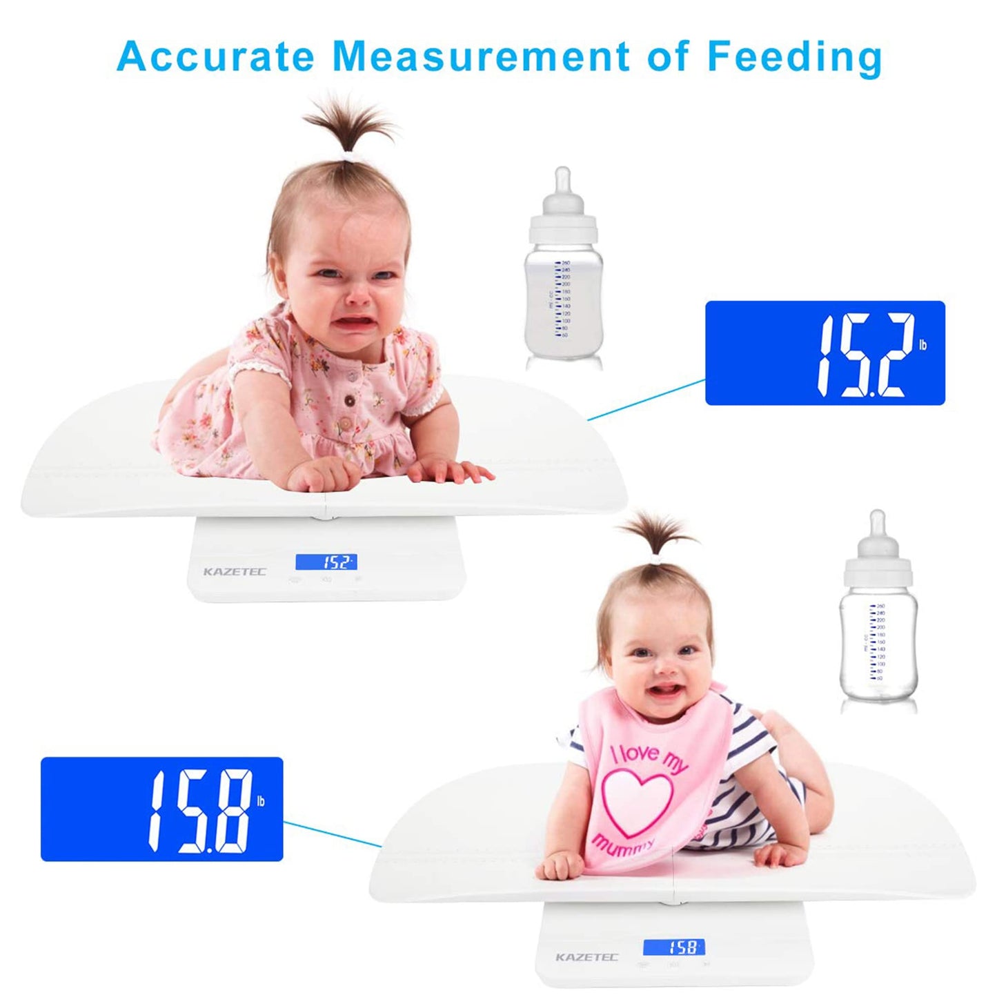 KAZETEC Baby Scale,pet Scale, Multi-Function Toddler Scale, Infant Scales for Weighing, Blue Backlight, Weight and Height Track,pet Scales for Cats