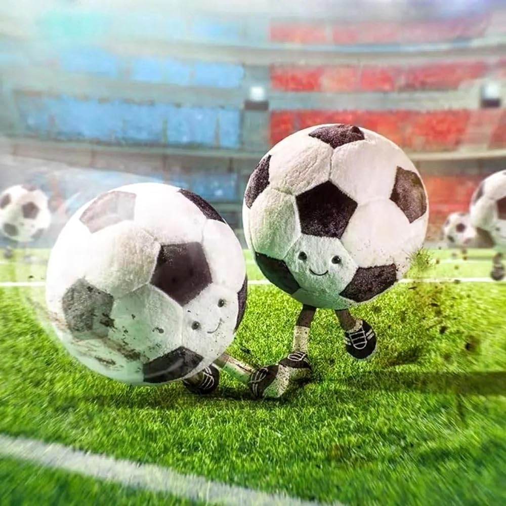 XIYUAN 13.7inch Football Plush Toys Soft Stuffed Sports Plush Balls Cute Fun American Soccer Doll Toys with feet Creative Football Spherical Decor Throw Pillow for Christmas Kids Gift (Football)