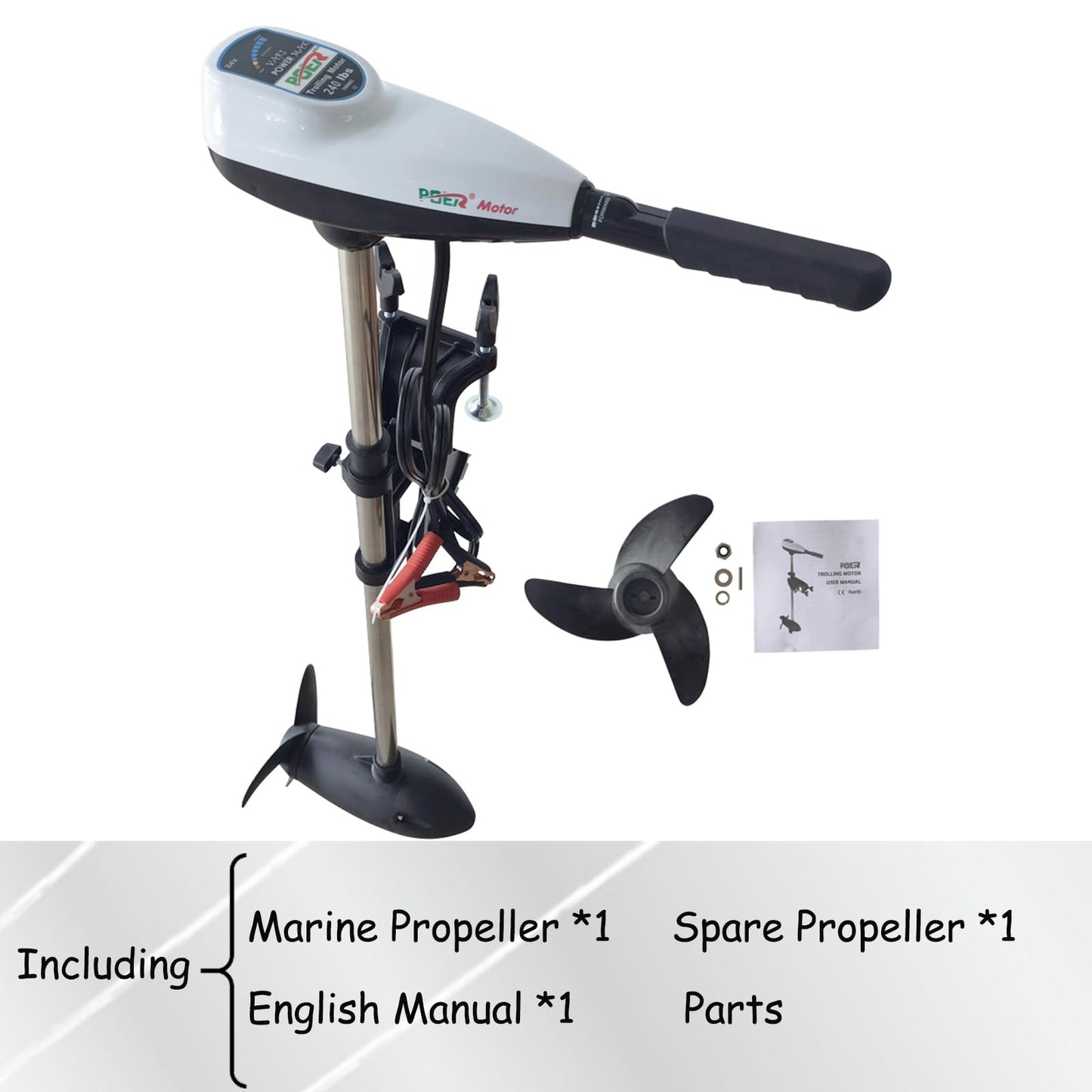 INTBUYING VPM Series Thrust Electric Outboard Motor Outboard Engine 240lb Outboard Engine Saltwater 24V Electric Trolling Motor for Fishing Boat