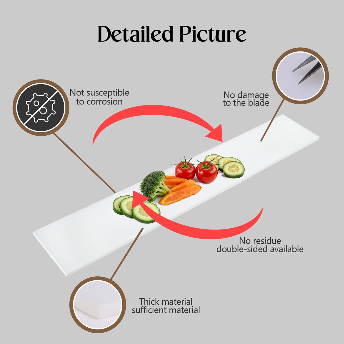 Commercial Cutting Board 810866, Plastic Poly Kitchen Board Dishwasher Safe, Compatible Replacement for 810866, Heavy Duty Food Prep Surface for Restaurant Use (72 x 11.75 x 0.75 inch)