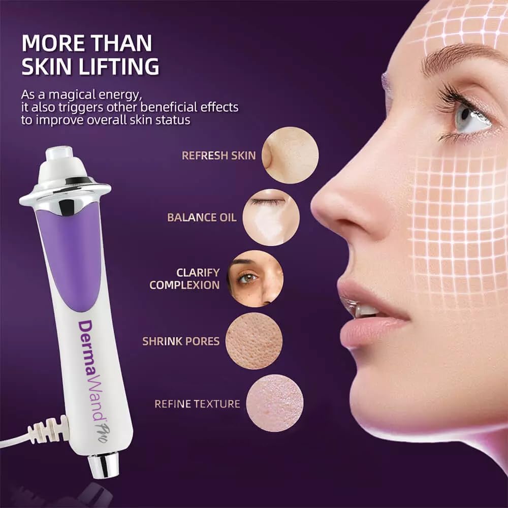 DermaVitál - Facial Wand - Derma Wand Pro Portable Handheld Skin Therapy Wand Machine Argon/Neon – Anti-Aging,