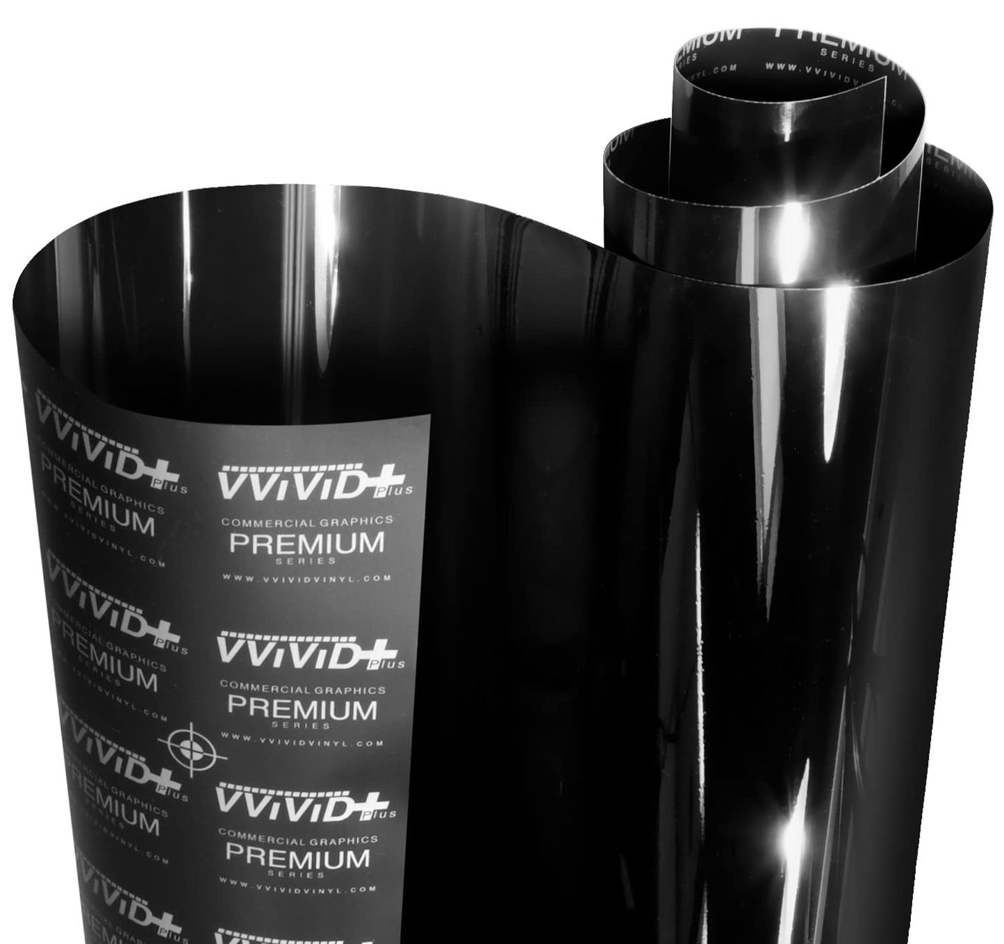 VViViD+ Ultra Gloss Premium Vinyl Car Wrap Film (50ft x 5ft, Gloss Piano Black)