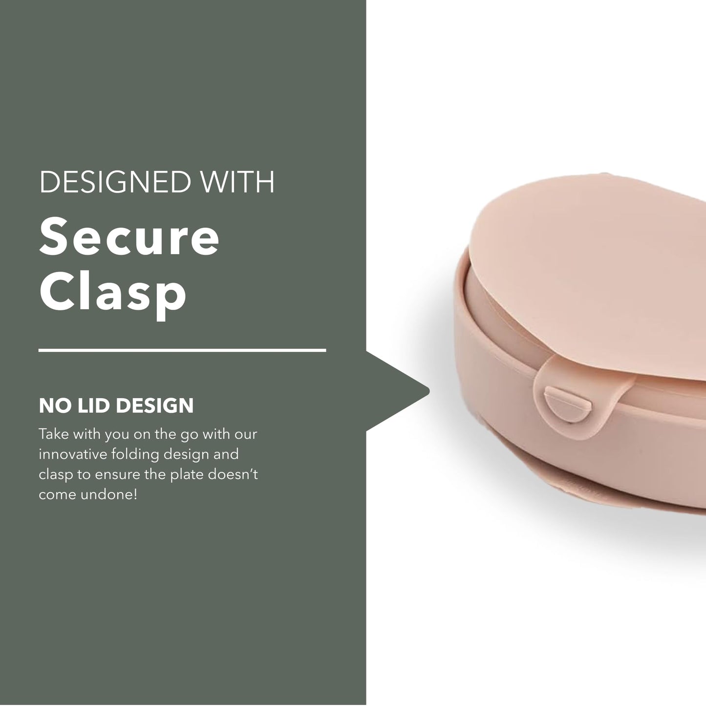 Miniware Baby Travel Plate with Suction - Foldable Silicone Baby Travel Essential to Promote Self-Feeding - Dishwasher Safe, BPA Free, Food Grade Silicone Baby Plate For On The Go - Pink Silifold