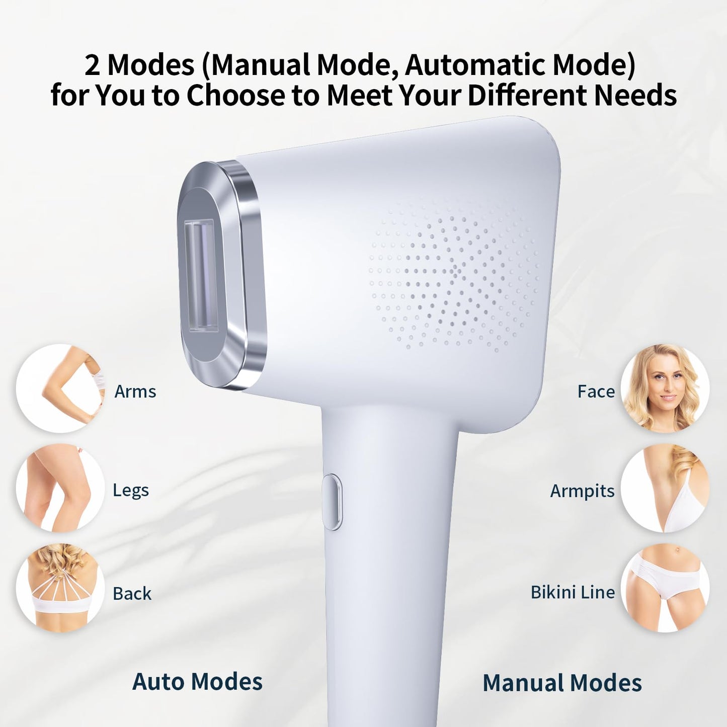 Laser Hair Removal with 9 Energy Levels, 46.4℉ Ice-Cooling Contact IPL Hair Removal for Women, Painless, Effective Hair Removal from Home, for Body & Face