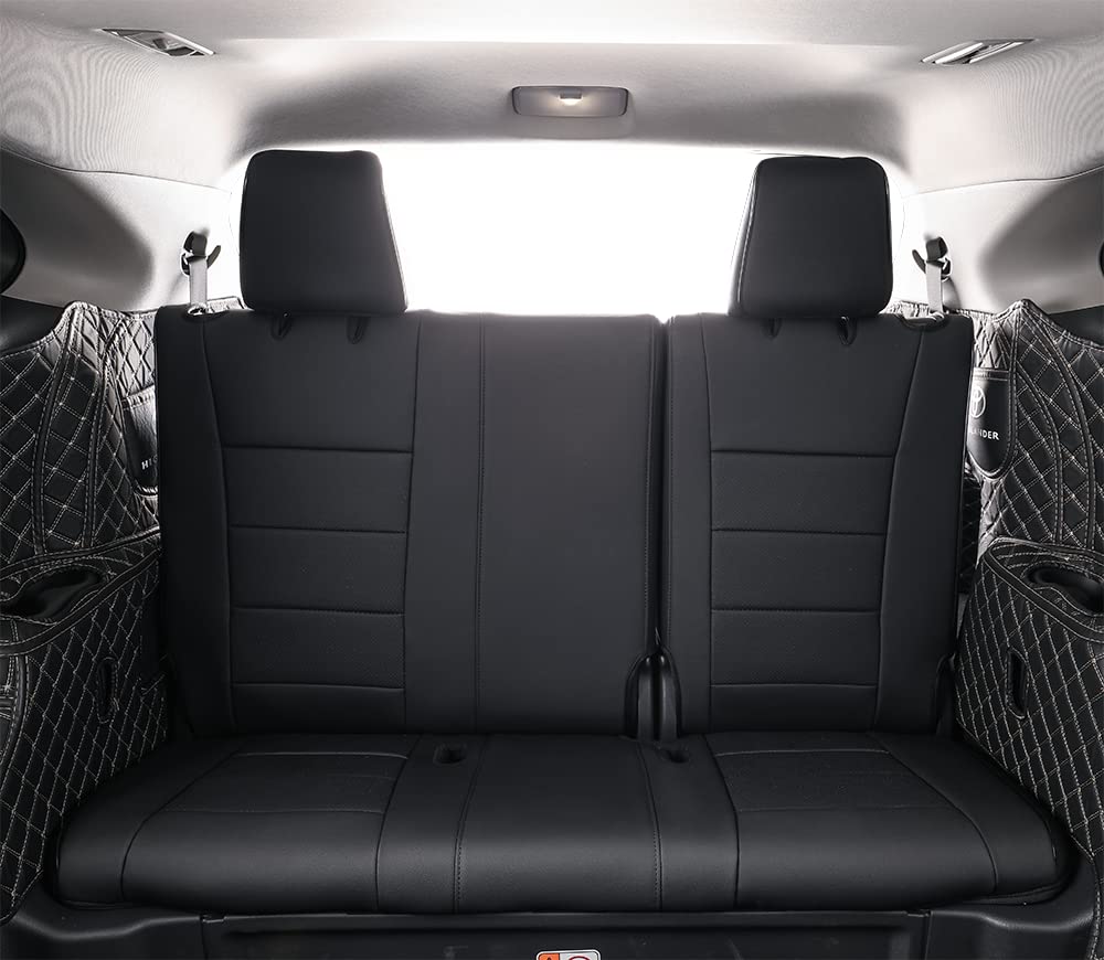 EKR Pilot Seat Covers Custom Fit for Honda Pilot Sport/EX-L/Touring/Elite 2023-2025 & Black Edition 2025,8 Seats,Leather Car Seat Cover Full Set-Three Rows,Faux Leather(Black)