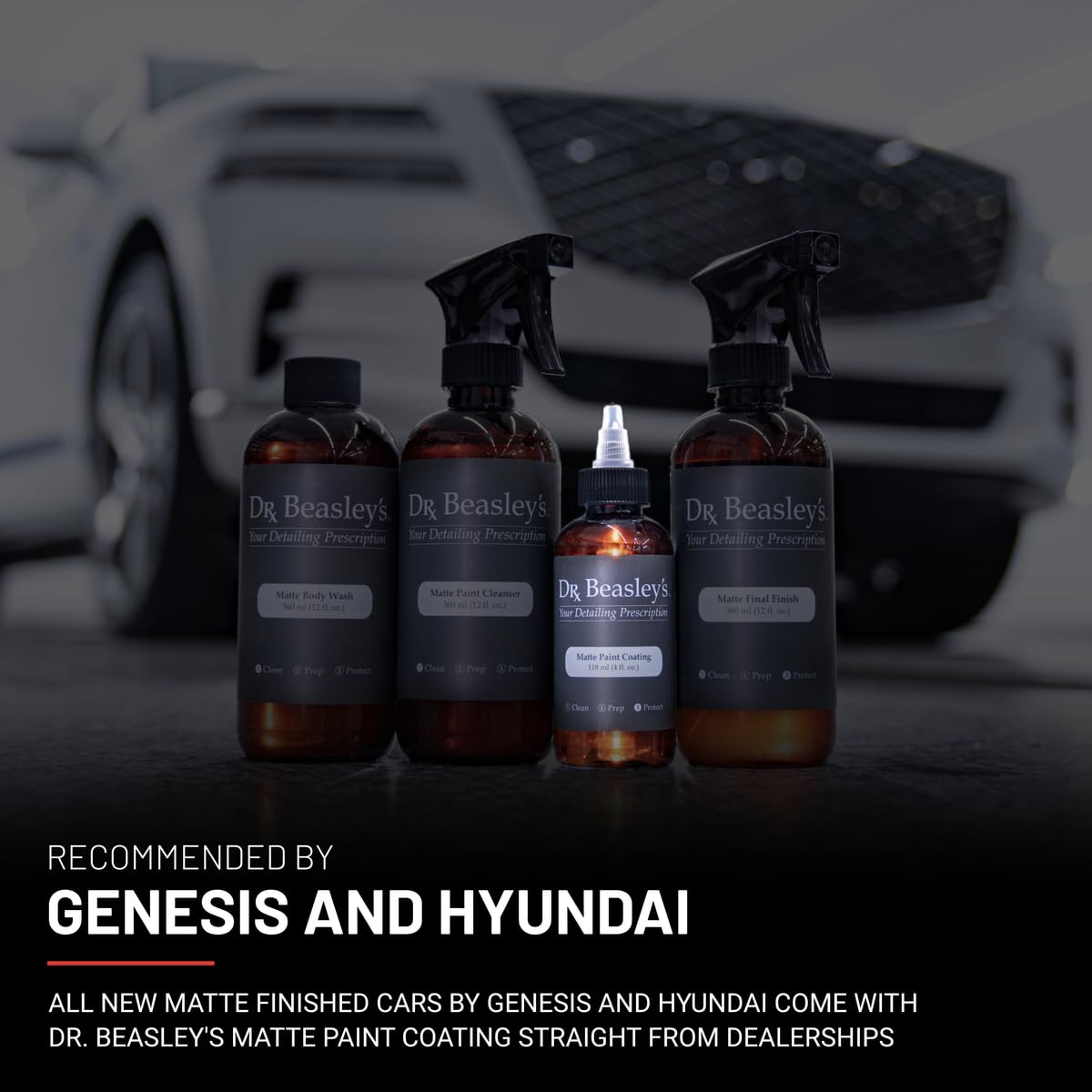 Dr. Beasley's Matte Paint Coating - Ceramic Protects Matte & Satin from Staines, Dirt, Contaminants, UV Year Round. Repels Water to Self Clean. Gives No Gloss Factory New Look, 12 oz