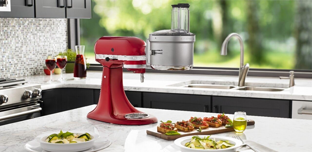 KitchenAid Stand Mixer Attachment, Food Processor with Commercial Food Dicing Disc KSM2FPA