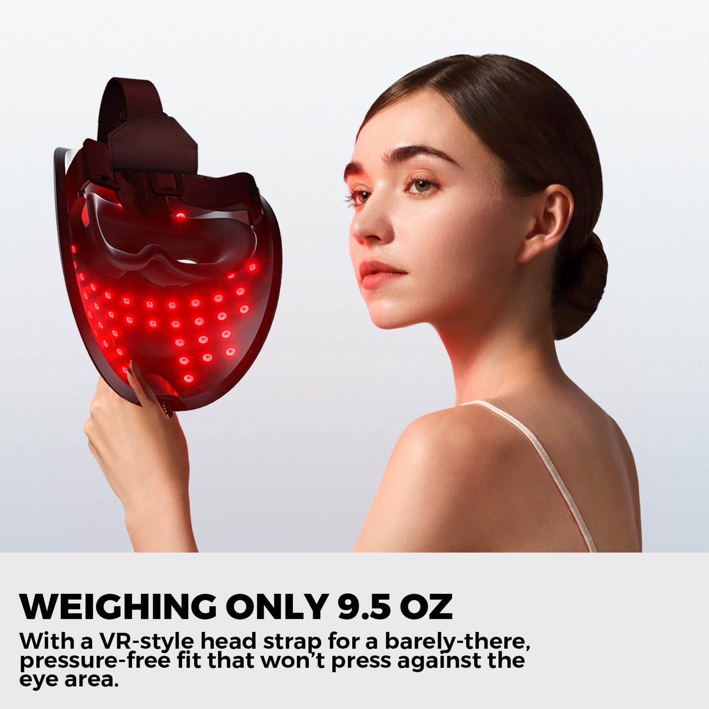QuasarMD 3D LED Face Mask with Gold-Wire LEDs, Red & Infrared Light for Wrinkles, Blue Light Mode for Blemish Care, Advanced Light Therapy for Skin Rejuvenation & Radiant Look