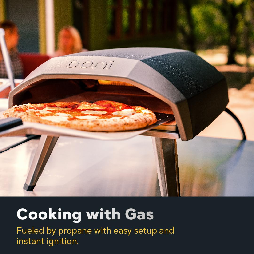 Ooni Koda 12 Outdoor Gas Pizza Oven Bundle - Includes Pizza Oven Cover, Oven Brush and Infrared Thermometer