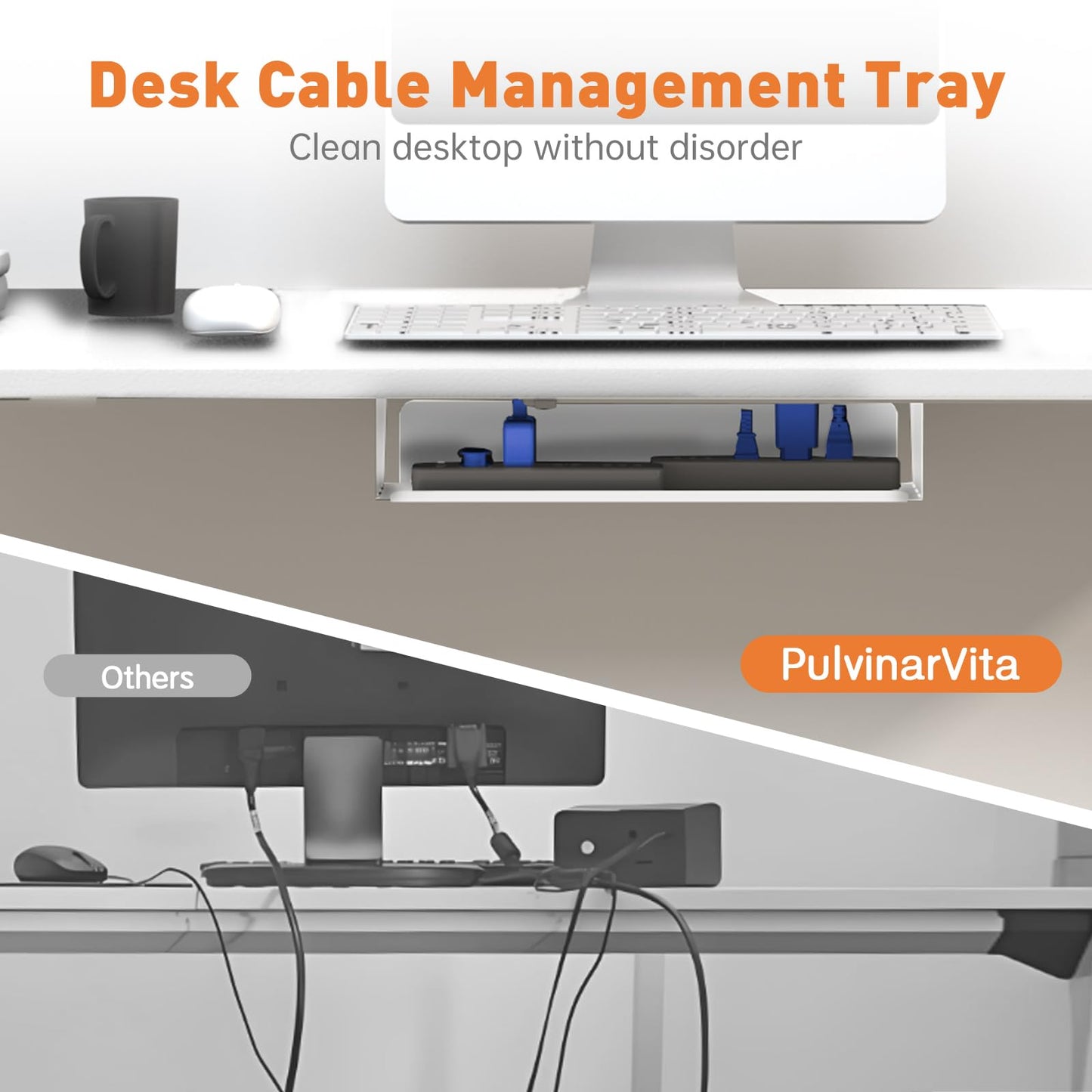 Dual Motor Standing Desk Frame 256 lbs Weight Capacity, Stand up Desk Frame Workstation, Electric Adjustable Legs, 3 Memory Height Settings, with Cable Management Tray, 2pcs Headphone Hook