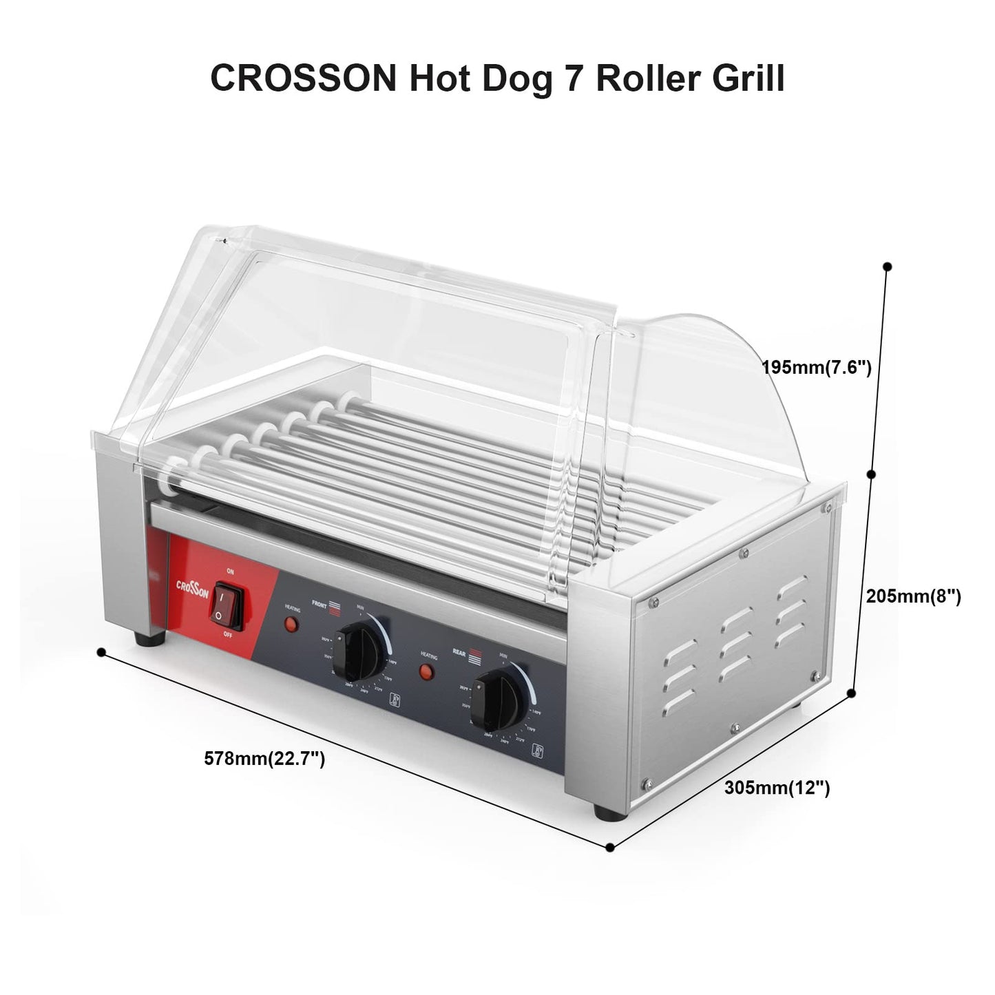 Hot Dog 7 Roller and Commercial Electric 15Lbs Deep Fryer